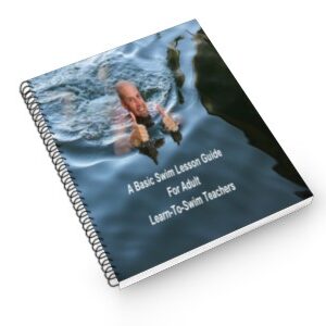 Image of an adult man in the water giving a thumbs up. This is the Cover page of the Adult Swim Lesson Plan.